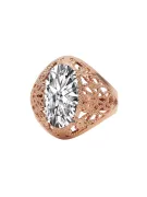 Винтидж Пръстен Циркон Оригинално ретро 14k розово злато vrc074r